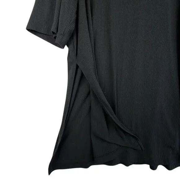 Dressed In Lala Malone Ribbed Biker Top in Black Women Medium $92 MSRP - Picture 4 of 6